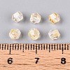 Transparent Spray Painted Glass Beads EGLA-N018-4mm-09-4