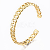Brass Curb Chain Cuff Bangles BJEW-T018-11G-NF-3