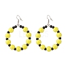 Sport Theme Acrylic Round Beaded Dangle Earrings EJEW-JE04978-3