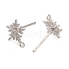 Rhodium Plated 925 Sterling Silver Ear Stud Findings STER-F058-01P-05-2