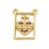 Brass Micro Pave Cubic Zirconia Pendants KK-U066-21B-G-1