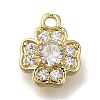 Rack Plating Brass Micro Pave Cubic Zirconia Charms KK-M014-05G-1