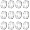 12Pcs 201 Stainless Steel Grooved Finger Ring Settings STAS-UN0038-95-1