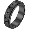 201 Stainless Steel Moon and Star Rotatable Finger Ring MOST-PW0001-005B-02-1