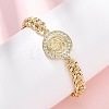 Brass Micro Pave Clear Cubic Zirconia Link Bracelets for Women BJEW-G769-01G-1