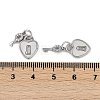 Brass Pave Natural Shell Heart Lock Charms KK-Z078-21P-3