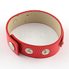 Imitation Leather Cord Snap Bracelets X-WACH-S001-1C-3