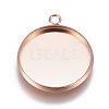 Ion Plating(IP) 304 Stainless Steel Pendant Cabochon Settings X-STAS-G127-13-16mm-RG-1