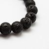 Natural Lava Rock Round Beads Stretch Bracelets BJEW-G550-07-6mm-2