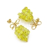 Christmas Bell Brass Dangle Stud Earrings EJEW-MZ00495-03-5