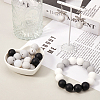 75Pcs 5 Colors Round Silicone Focal Beads SIL-SP0001-02-4