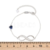 Infinity & Heart 925 Sterling Silver Pave Cubic Zirconia Link Bracelets FS-WGF63DC-03-2
