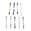 Faceted Round Natural Mixed Gemstone & Potato Natural Cultured Freshwater Pearl Beaded Connector Charms PALLOY-JF03532-1