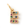 Brass Micro Pave Colorful Cubic Zirconia Charms ZIRC-F092-01-E-1