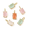 Brass Cat Eye Pendants KK-C251-09B-G-1