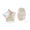 UV Plating Rainbow Iridescent Transparent Crackle Acrylic Beads OACR-P010-09E-3