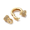 Rack Plating Brass Micro Pave Cubic Zirconia Fold Over Clasps ZIRC-P117-02A-G-2