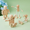 Unfinished Blank Wooden Robot Toys AJEW-TA0001-03-6