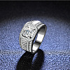 Rhodium Plated 925 Sterling Silver Ring Components WGBE16F-08-1