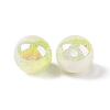 UV Plating Opaque Crackle Two-tone Acrylic Beads MACR-C032-01I-2
