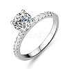 Rhodium Plated 925 Sterling Silver Pave 9.4x5.6mm Moissanite Finger Rings WG6D295-55-4