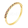 Brass Pave Colorful Cubic Zirconia Hinged Bangles for Women BJEW-S147-33G-E-1