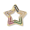 Rack Plating Brass Micro Pave Cubic Zirconia Twister Clasps KK-NH0002-14G-02-1
