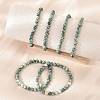 Natural Green Spot Jasper Bead Stretch Bracelets X-BJEW-K212-A-017-5