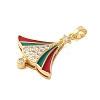 Christmas Theme Rack Plating Brass Cubic Zirconia Pendants KK-K385-119G-02-2