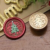Christmas Series Wax Seal Brass Stamp Head AJEW-M037-01G-26-1