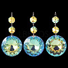 3Pcs Round Glass Suncatchers for Outdoor Garden Hanging Decoration HJEW-TADJ0001-02-3