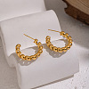 Twist C-Shaped 304 Stainless Steel Stud Earrings LS-RC9217-4