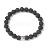 12Pcs 12 Styles 8mm Round Natural Lava Rock Constellation Beaded Bracelet Sets BJEW-JB10870-3