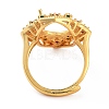 Rack Plating Oval Brass Micro Pave Cubic Zirconia Adjustable Ring Components KK-Q819-17G-3