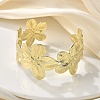 Flower Brass Cuff Open Bangles BJEW-M060-05G-5