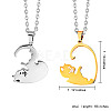 Two Tone Heart Puzzle Matching Necklaces Set JN1010B-2