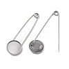 304 Stainless Steel Safety Pin Brooch Base Settings STAS-A142-02C-P-2