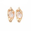 Brass Micro Pave Clear Cubic Zirconia Pendants KK-S364-105-1