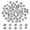 200Pcs 10 Styles Tibetan Style Alloy Bead Caps TIBE-CJ0001-22-3