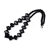 Natural Black Onyx(Dyed & Heated) Round & Cone Beaded Necklaces NJEW-N064-03B-2