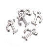 Platinum Plated Alloy Letter Pendants PALLOY-J718-01P-T-2