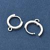 Brass Micro Pave Clear Cubic Zirconia Hoop Earring Findings KK-H532-14A-S-2