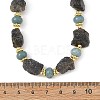Raw Rough Natural Iolite and Dyed White Jade Rondelle Beaded Necklaces NJEW-JN06646-3