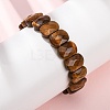 Natural Tiger Eye Beaded Stretch Bracelets for Unisex G-K303-01C-1