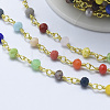 3.28 Feet Handmade Glass Beaded Chains X-CHC-P005-08G-3