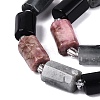 Natural Rhodonite & Eagle Eye & Obsidian Beads Strands G-Q614-01A-02-4