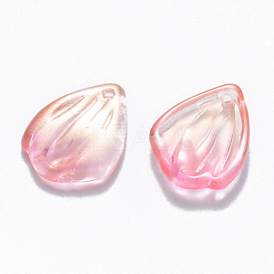 Transparent Spray Painted Glass Pendants GLAA-T016-27F-1