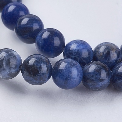 Natural Sodalite Beads Strands X-G-G448-8mm-25-1
