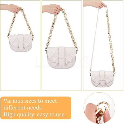 2Pcs 2 Style CCB Plastic Rectangle Cross Chain Bag Straps AJEW-CA0003-30-1