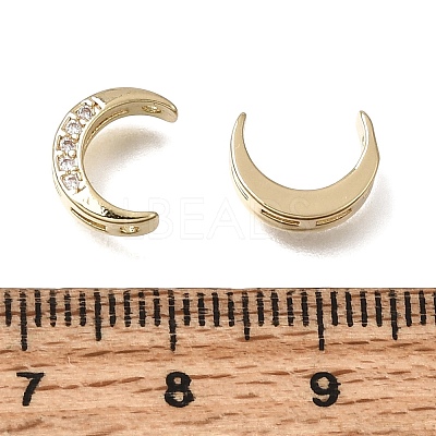 Brass Micro Pave Clear Cubic Zirconia Beads CU-CBAC809-01G-1